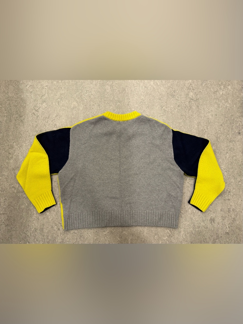 White + Warren Cashmere Wool Color Block Boxy Fit Crewneck Sweater Sz M - Picture 3 of 11